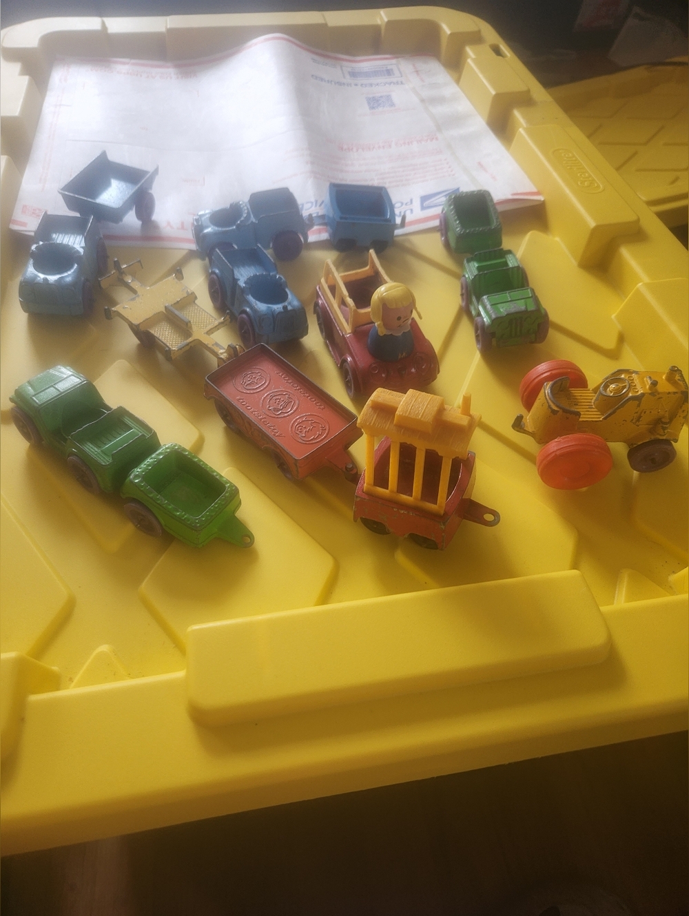 vintage die-cast metal vehicles 1960s Tootsietoy Little People Fisher Price